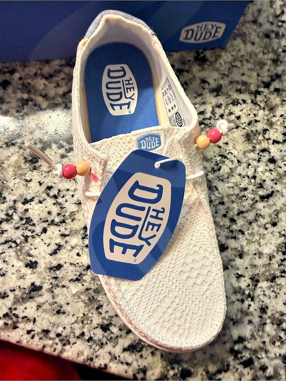 Hey Dude Wendy Boho Crochet White Sneakers US 8